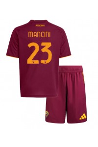 AS Roma Gianluca Mancini #23 Babytruitje Thuis tenue Kind 2025-26 Korte Mouw (+ Korte broeken)